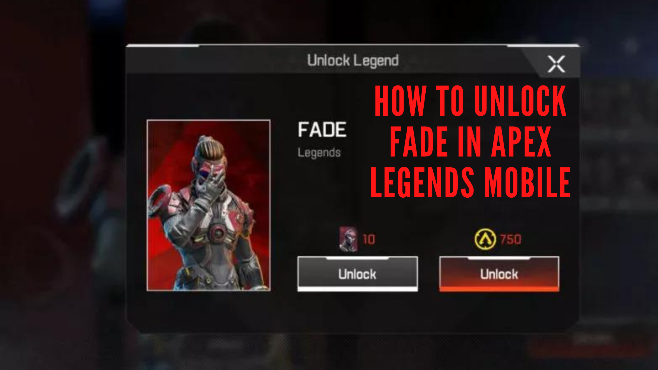 How To Unlock Fade In Apex Legends Mobile